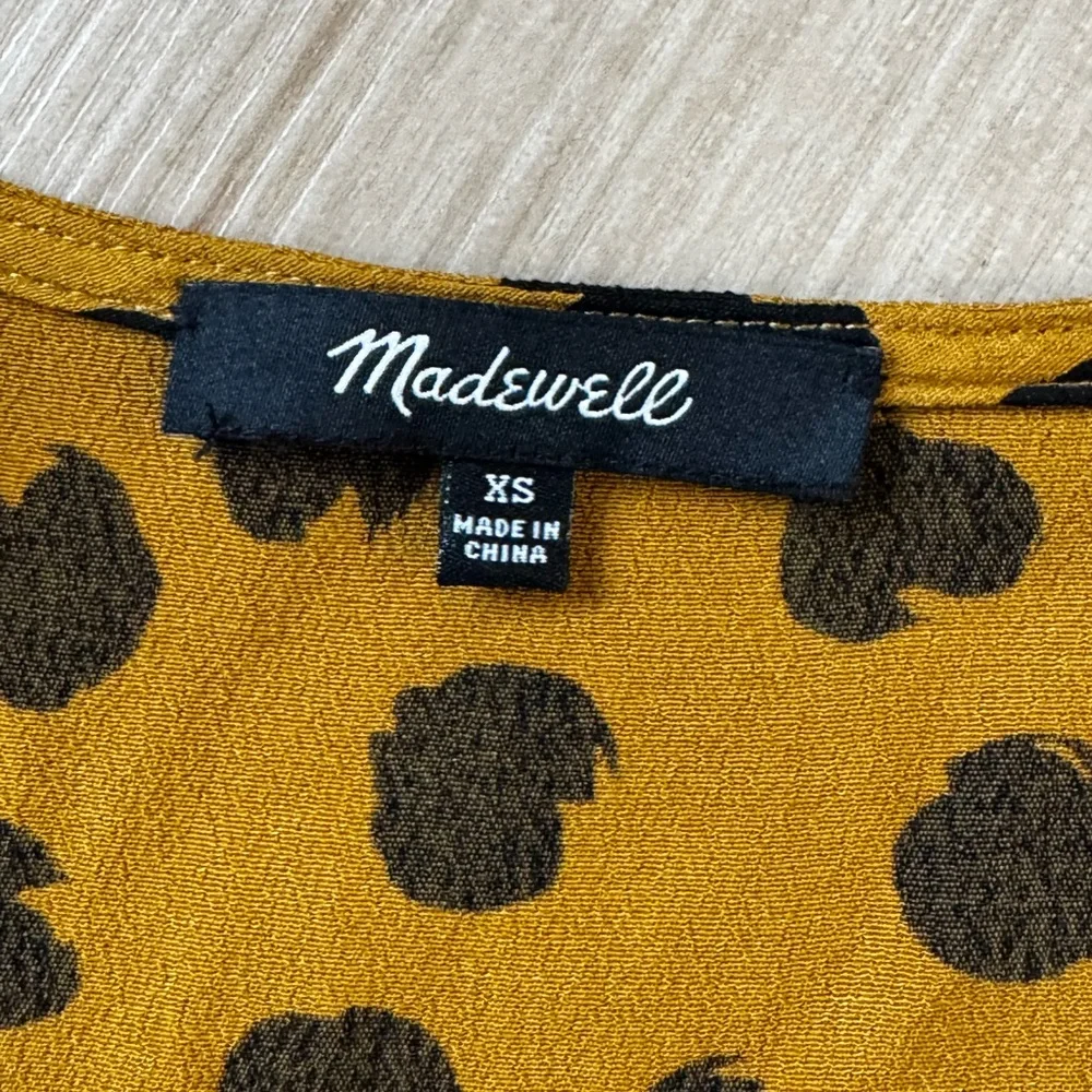 Madewell Leopard Print Cap Sleeve Tie-Side Blouse | XS - Picture 2 of 4
